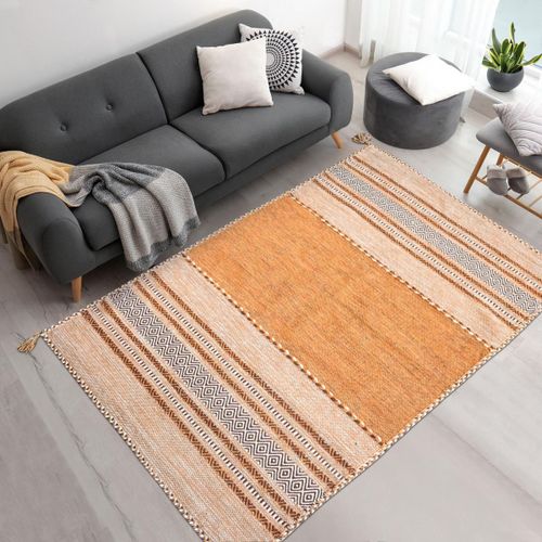 Tapis Kilim 80x150 Tive Marron Oeko-Tex Certification