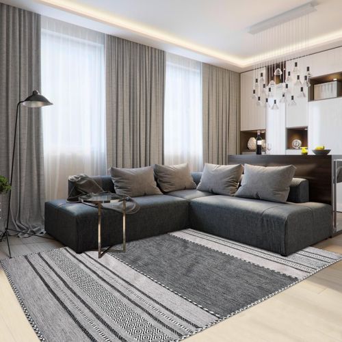 Tapis Kilim 80x150 Tive Gris Oeko-Tex Certification