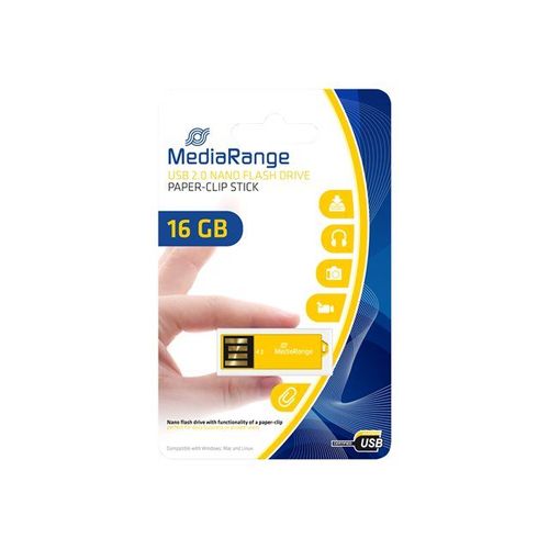 Cle USB 2.0 MediaRange Nano 16Go Jaune