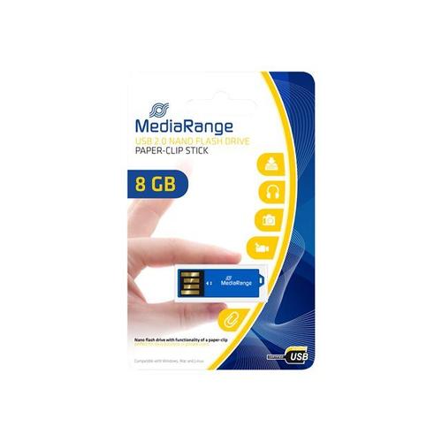 Cle USB 2.0 MediaRange Nano 8Go Bleu