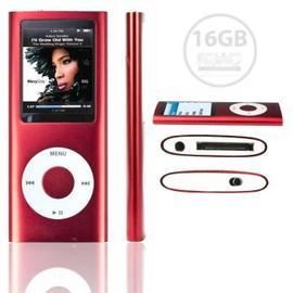 Lecteur MP3 MP4 Player 16Go (Rouge) Vidéo Radio FM Musique Jeux+ Écouteurs  + CÂBLE USB + HOUSSE