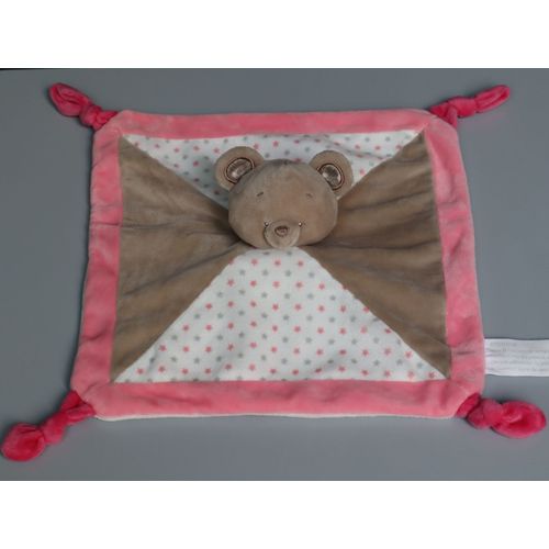Doudou Ours Plat Rose Beige Pat & Ripaton