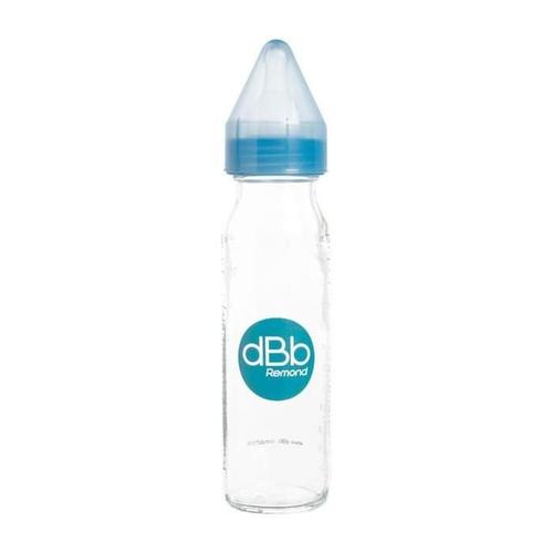 Dbb Remond Biberon Verre 240 Ml "Regul'air" Tétine Non Silicone - System Bleu Translucide - S/Bte