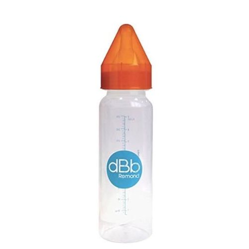 Dbb Remond Biberon Polypropylene Clear 270 Ml " Regul'air " Tétine Non Silicone - System Orange Translucide - S/Bte