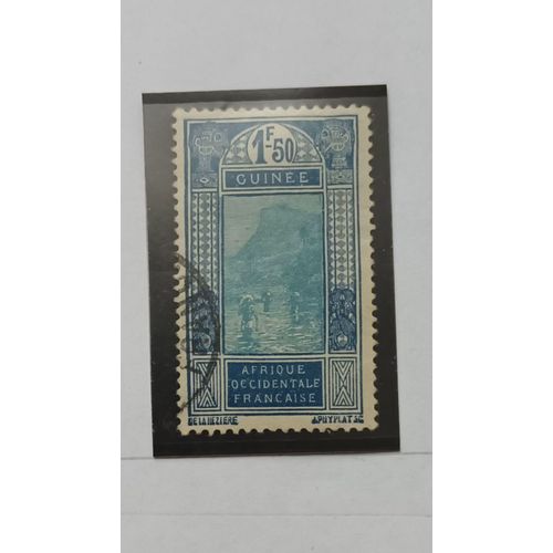 L357 -- Timbre Oblitéré Guinée , Colonie Française N °133-- Année 1927-33-- " Paysage : Gué À Kitim ".