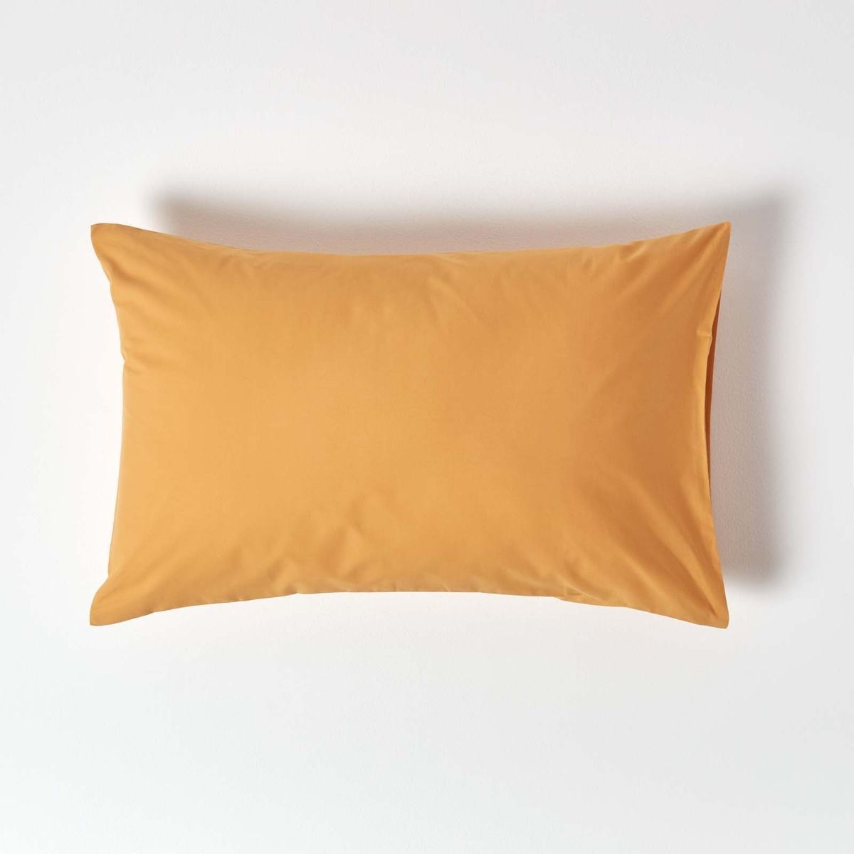 Taie D'oreiller Rectangulaire 100% Coton Égyptien 200 Fils Coloris Jaune Moutarde 50 X 75 Cm