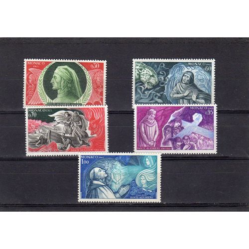 Timbres-Poste De Monaco (7ème Centenaire De La Naissance De Dante Alighieri)