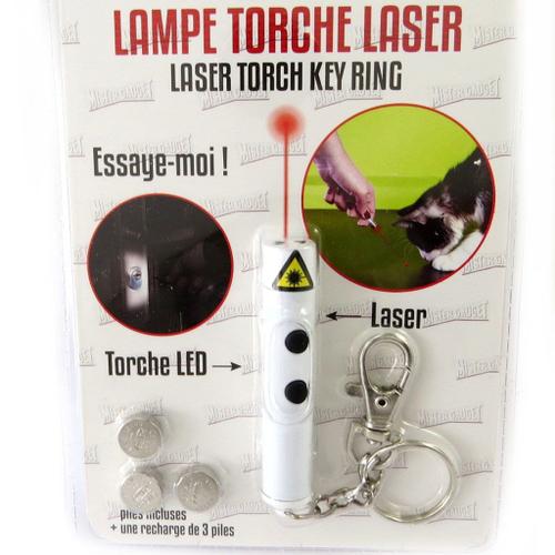 Porte-Clé 'lampe Torche Laser' Blanc