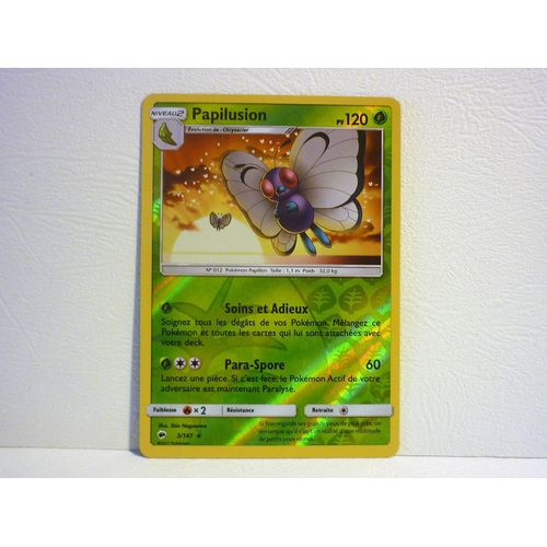 Carte Pokémon Francaise Reverse-Papilusion -3 /147 - Ombres Ardentes