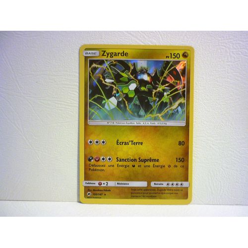 Carte Pokémon Francaise Holographique- Zygarde- 100/147 - Ombres Ardentes