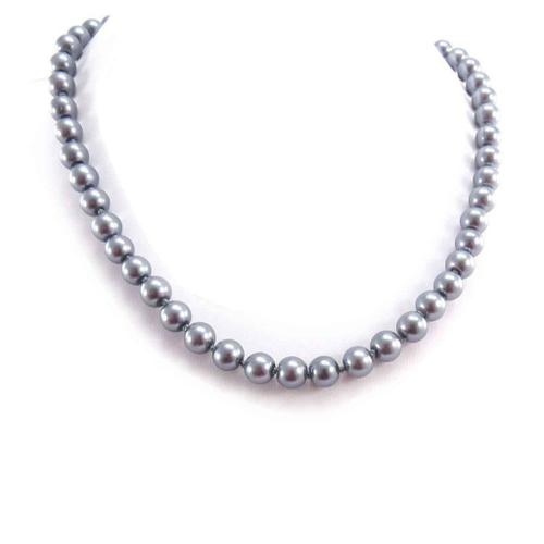 Collier "Perla" Gris (8 Mm)