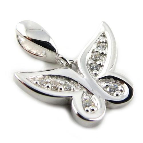 Pendentif Argent "Papillon" Blanc