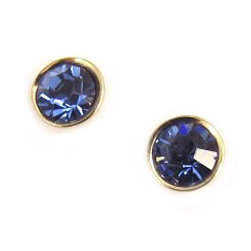 Boucles Plaqué Or "Unique" Bleu 4 Mm