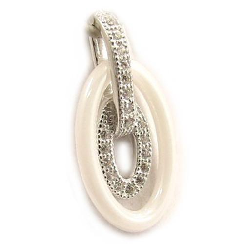 Pendentif Argent "Sissi" Blanc (Céramique)