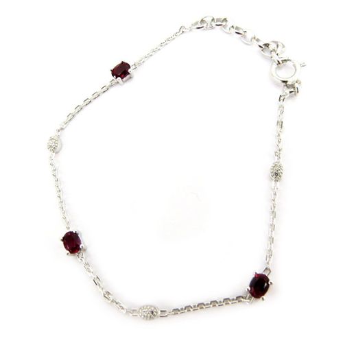 Promo -11%, Altesse [L2986] - Bracelet Argent &#34scarlett&#34 Rubis