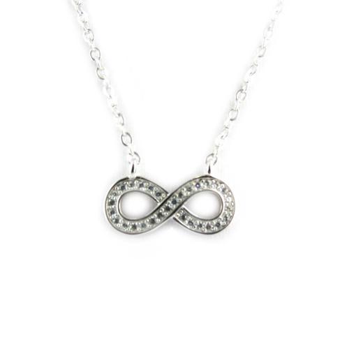 Collier Argent "Infini" Blanc