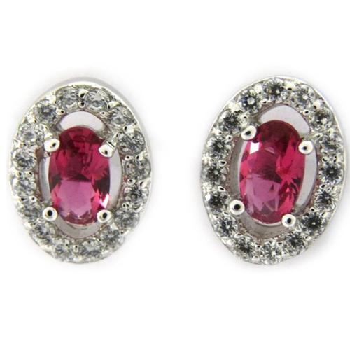 Boucles Argent "Sissi" Rubis