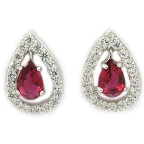 Boucles Argent "Sissi" Rubis