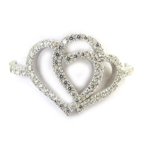 Altesse [M1150] - Bague Argent 'love' Blanc