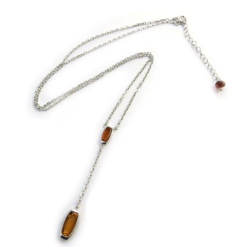 Les Trésors De Lily [N2821] - Collier Argent 'inspiration' Ambre (Rhodié)