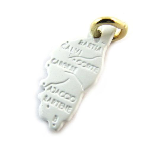 Promo -69%, Altesse [N3362] - Pendentif Plaqué Or &#34corsica&#34 Blanc - Corse (15...