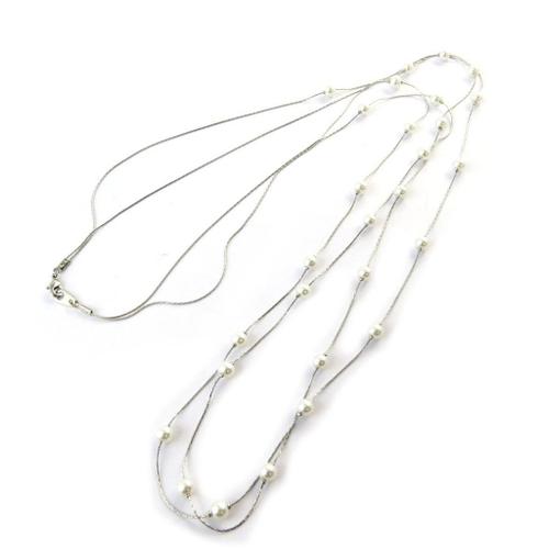 Promo -31%, Les Trésors De Lily [N7078] - Collier Double &#34perla&#34 Beige / Blan...