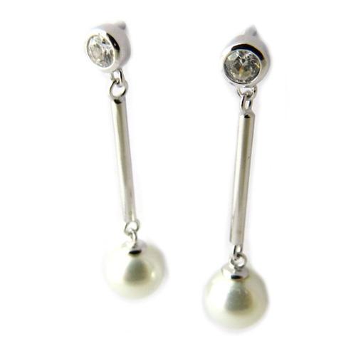 Promo -37%, Les Trésors De Lily [N7134] - Boucles Argent &#34sissi&#34 Beige / Blan...