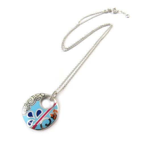 Promo -25%, Altesse [N8007] - Collier Argent &#34tokyo&#34 Turquoise Multicolore (R...