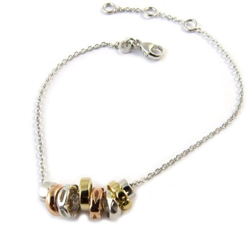 Promo -6%, Altesse [P0555] - Bracelet Argent &#34bagues Eternelles&#34 Tricolore