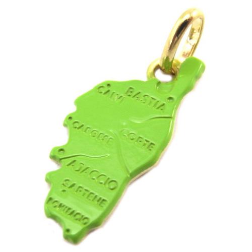 Promo -24%, Altesse [P2591] - Pendentif Plaqué Or &#34corsica&#34 Vert Doré - Corse...