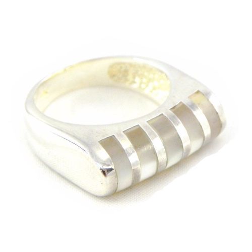 Bague Homme Argent "Anneaux De Sagesse" Nacre