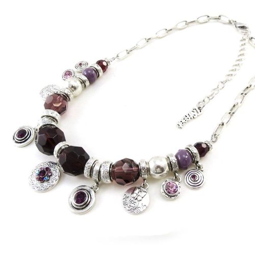 Collier Créateur "Belle Des Champs" Violet