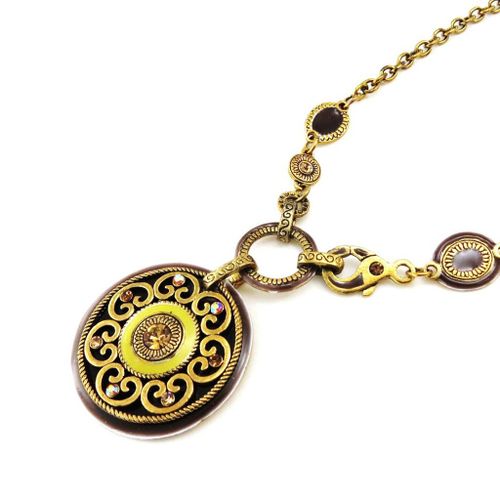 Collier Créateur "Babouchka" Marron Doré