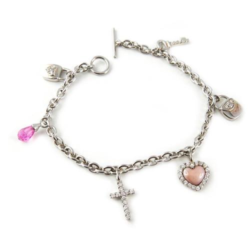 Bracelet Argent "Pretty Woman" Blanc / Rose