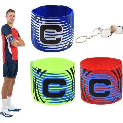 Brassards de Capitaine éLastique Brassard de Capitaine de Football Brassard Capitaine Football Captain Armband Football Capitaine Brassard Elastique Brassard Sifflet Arbitre Brassard Elastique 3pc