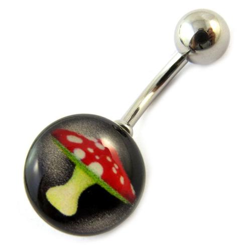 Body Piercing "Champignon" Rouge Noir