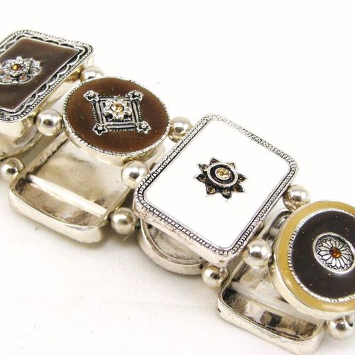 Bracelet Créateur "Byzance" Beige Marron