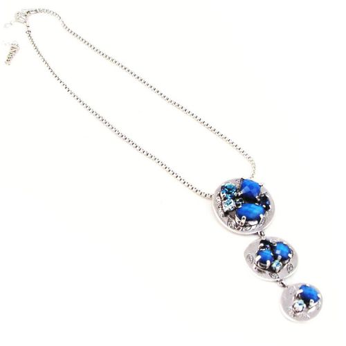 Collier Créateur "Mélusine" Turquoise Bleu