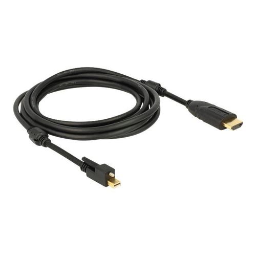Delock - Câble adaptateur - Mini DisplayPort mâle pour HDMI mâle - 3 m - noir - support 4K