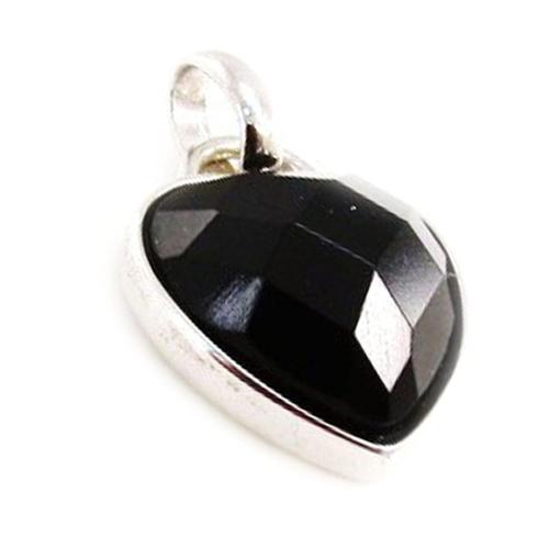 Pendentif Argent "Coeur Linda" Noir