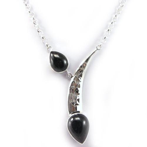 Collier Argent "Galyani" Onyx