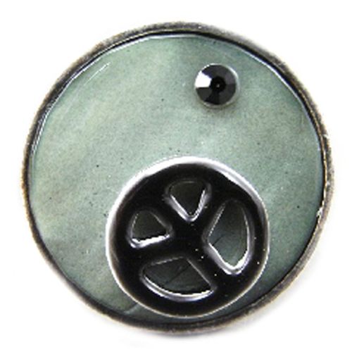 Bague Créateur "Nacre En Folie" Gris Vert
