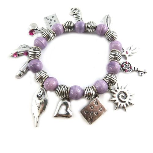 Bracelet Créateur "Gypsy" Violet Argenté