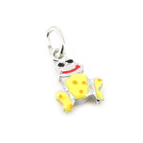 Pendentif Argent "Grenouille" Jaune S&b