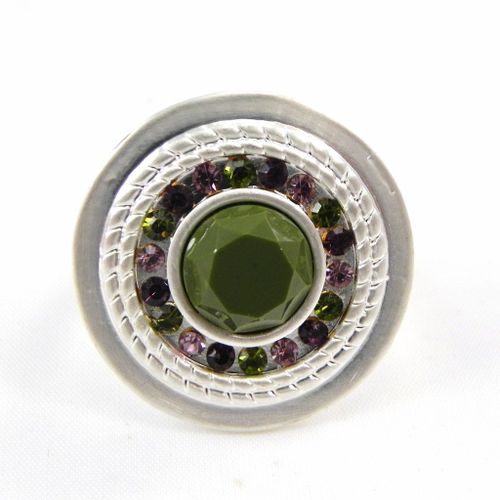 Bague Créateur "Sissi" Vert Violet Argenté