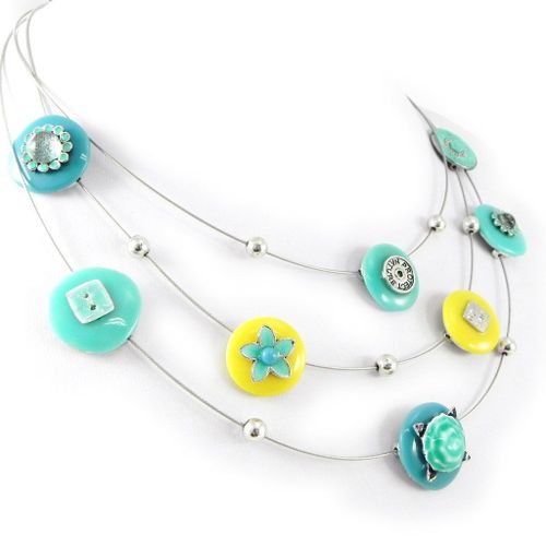 Collier Créateur "Liberty" Vert Jaune