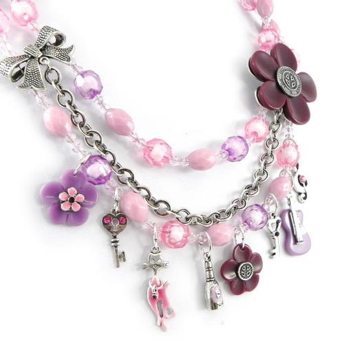 Collier Créateur "Barbara" Violet