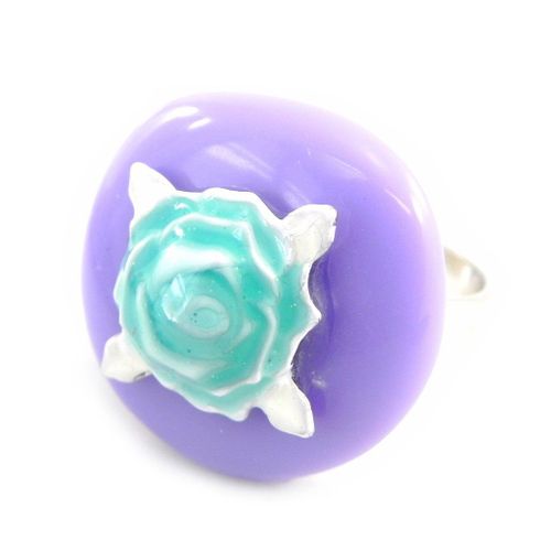 Bague Créateur "Liberty" Lilas Turquoise