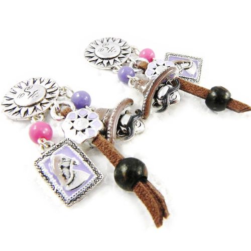 Boucles Créateur "Mexico" Rose Violet