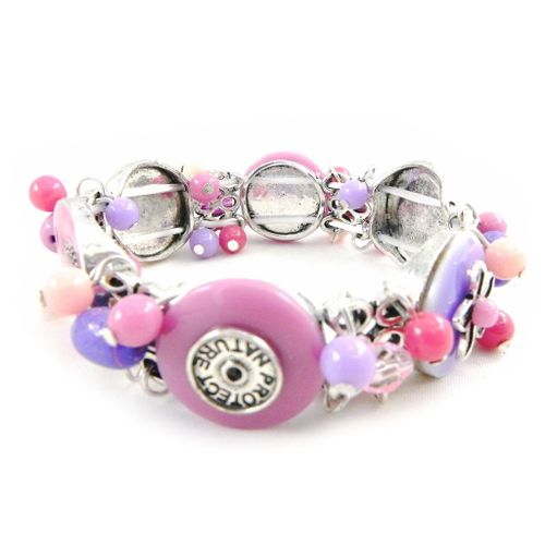 Bracelet Créateur "Liberty" Rose Violet